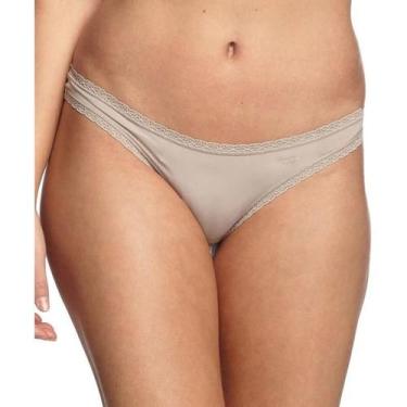 Imagem de Calcinha Microfibra Tanga Sloggi 24577 Com Renda, P, Mink