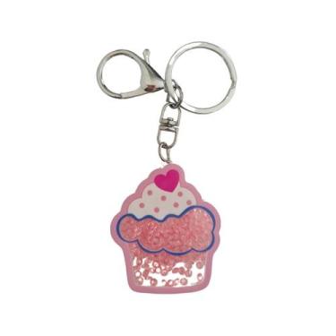 Imagem de Chaveiro CupCake Fofo Com Brilho Prata / Dourado - Kawaii, Prata