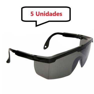 Imagem de Kit 5 óculos Fume Proteção Segurança Epi Envio Rápido 24hrs - UN / 5 -