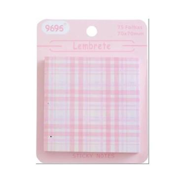 Imagem de Bloco Auto Adesivo Xadrez - Rosa - PAPERE CO