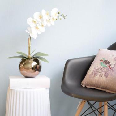 Imagem de Arranjo Orquídea Artificial Branca no Vaso Bronze M Formosinha