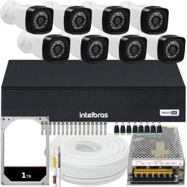 Imagem de Kit 8 Cameras Segurança Full Hd 1080p 2mp Dvr Intelbras 8ch mhdx c/hd