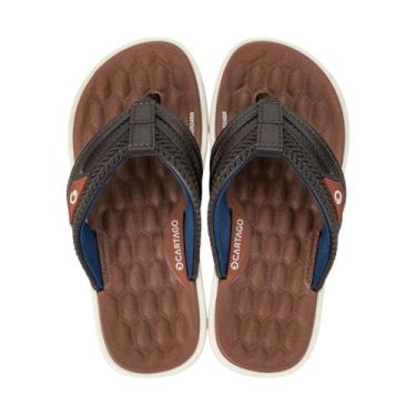 Imagem de Chinelo Cartago Malta Meninos Infantil Confortável, Bege, Marrom, Azul