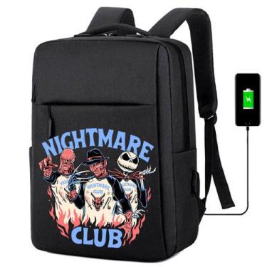 Imagem de Mochila USB Escolar Estampa Unissex Night Mare Notebooks, Trabalho Esc