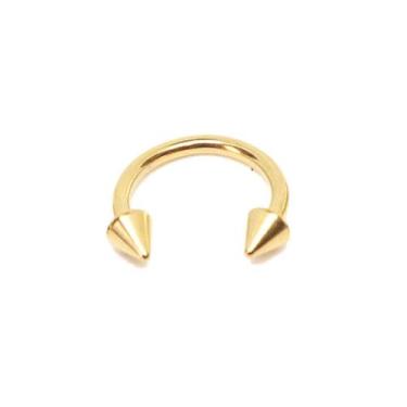 Imagem de Piercing Ferradura Spike Pvd Dourado Aço Cirúrgico - M2 Piercing