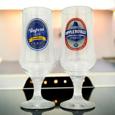 Imagem de Conjunto 2 Taça de Cerveja de vidro Rótulo Barcelona 370ml PRESENTE NA