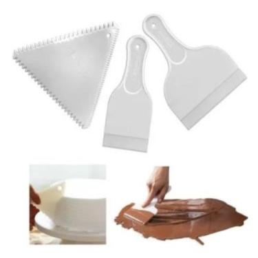 Imagem de Kit Decore Fácil Com 3 Espátulas Para Decoração De Bolos - Injetemp