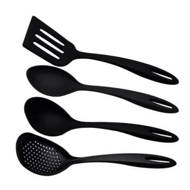 Imagem de Jogo Utensílios de Cozinha Nylon Preto 4 Peças Tramontina