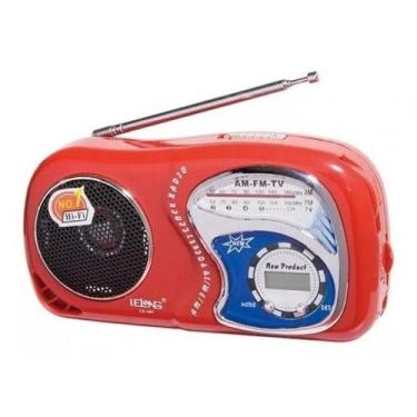 Imagem de Rádio AM/FM Portátil Com Relógio Digital YG-2019 - VERMELHO - LUCKY