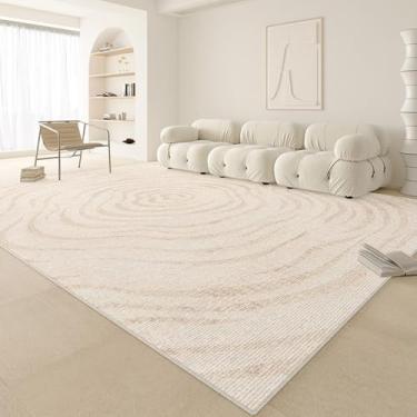 Imagem de Tapete listrado bege criativo linhas artísticas tapetes creme decorativo extra grande sala de estar tapetes confortáveis quarto tapete, YHT056, C, 300x400CM