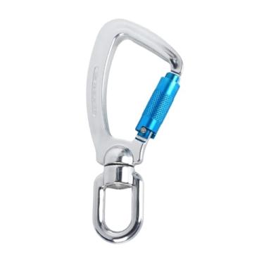 Imagem de simhoa Mosquetão de travamento mosquetão de escalada mosquetão em forma de D com anel giratório para academia, Alumínio