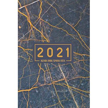 Imagem de Agenda 2021 semana vista A5: Planificador semanal y mensual | Del 1 de enero de 2021 al 31 de diciembre de 2021 |Organizador Planner Diario | idea de regalos originales hombre mujer