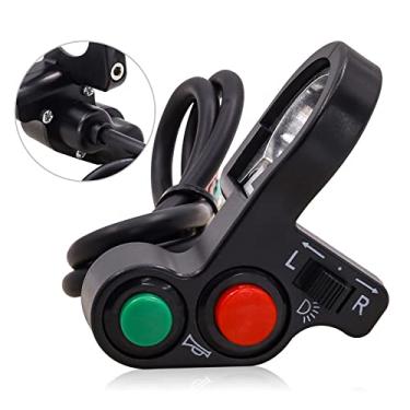 Imagem de YnGia Interruptor de buzina de guidão para motocicleta, luz de neblina, luz de neblina, luz intermitente, botão de pressão para scooter elétrico, quadriciclo, kart