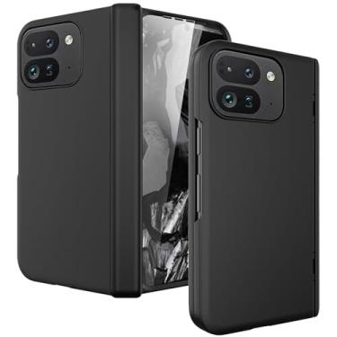 Imagem de YQODSZ Capa dobrável para Google Pixel 9 Pro com proteção de dobradiça, capa fina com protetor de tela com suporte resistente a arranhões para Google Pixel 9 Pro Fold preta