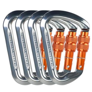 Imagem de S.E.PEAK Sepeak Uiaa Ce 30Kn Mosquetão de Escalada com Trava, Grampo de Parafuso Profissional Resistente para Escalada Ao Ar Livre, Montanhismo, Rapel, Camping, Caminhada, Balanço, Gancho de Mosquetão