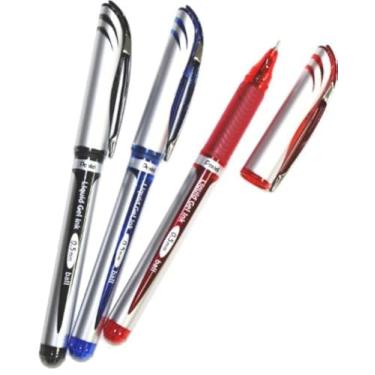 Imagem de Caneta de gel líquido Pentel Energel, 0,5 mm, linha fina, ponta de agulha, preto, azul, vermelho, conjunto de 3 (com valores de produtos originais do Japão)