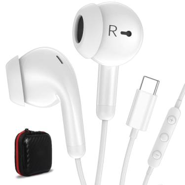 Imagem de Fones de ouvido USB C, fones de ouvido USB tipo C para iPad 10ª geração iPhone 17 Pro 16 15 Plus, iPad 11ª geração A16 Air 6, fones de ouvido com fio, com microfone, controle de volume, isolamento de