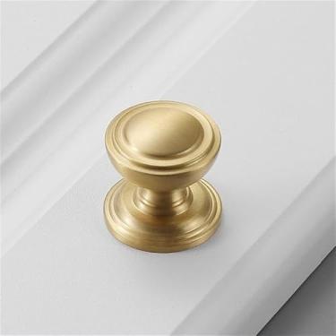 Imagem de Puxador de gaveta de porta de armário de latão com furo único, moderno, simples e moderno, dourado e puro, americano, leve, de cobre puro, puxador de armário, dourado escovado 5522