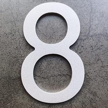 Imagem de Números de casa de aço inoxidável de 15 cm - Endereço residencial flutuante à prova de ferrugem e à prova d'água para porta de garagem externa ou mais, elegante acabamento prateado com jateamento,