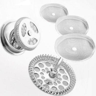 Imagem de Kit C/ 3 Filtros Laváveis De Aço Prensa Francesa 600ml - Draconis, Dra