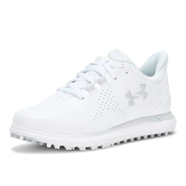 Imagem de Under Armour Tênis feminino Drive Fade Spikeless, (100) Branco/Cinza distante/Prata Metálica, 40