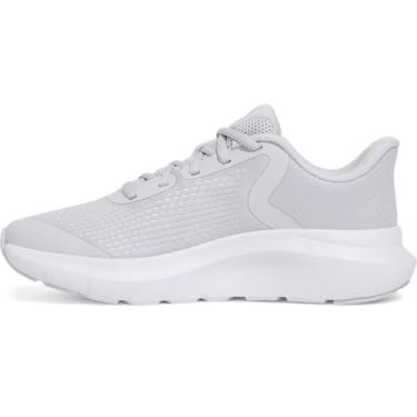 Imagem de Under Armour Tênis feminino Grade School Rogue 5, (014) Cinza Halo/Branco/Prata Metálica, 4 Big Kid