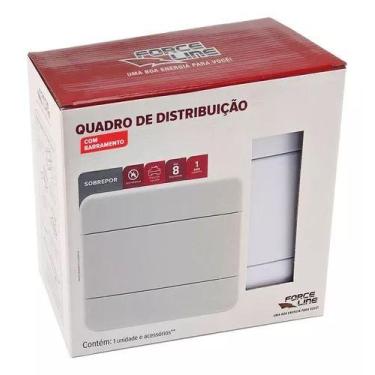 Imagem de Quadro distribuição 8 disjuntores din brsobrepor - Force Line 