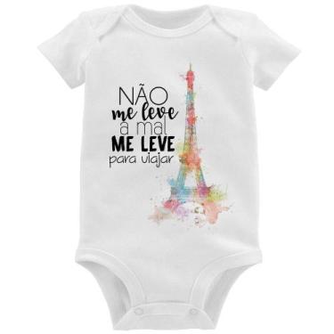 Imagem de Body Bebê Não me leve a mal, me leve para viajar - Foca na Moda, Branc
