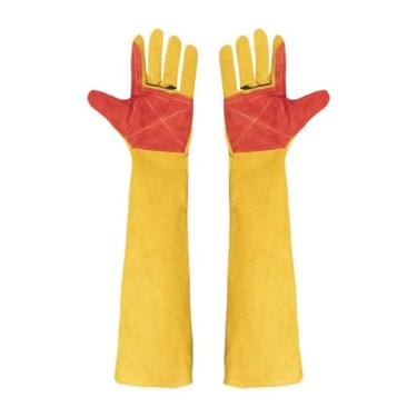 Imagem de Ioensy 1 par as luvas de soldagem reutilizáveis ​​multifuncionais práticas luvas de proteção luvas de proteção para soldagem de treinar para cães jardinagem