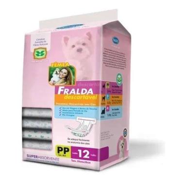 Imagem de Fralda Descartável Para Pet Cães Tamanho PP Pacote Com 12 Chalesco