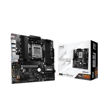 Imagem de ASRock AMD B850M Pro A Socket AM5 Ryzen 9000/8000/7000 Series DDR5 8000+ (OC) MHz 256GB Micro ATX Placa-mãe SATA3 6.0 Gb/s PCIe 5.0 B850 M.2 Key E para WiFi 6E BIOS Flashback 2.5G LAN