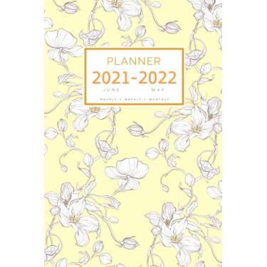 Imagem de Planner 2021-2022: 6x9 Medium Notebook Organizer with Hourly Time Slots | June 2021 to May 2022 | Hand-Drawn Blossom Apple Flower Design Yellow