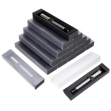 Imagem de BENECREAT Caixa de presente com 36 peças de caneta esferográfica preta com almofada, caixa de apresentação de caneta de papelão de 7,1 × 1,7 × 0,20 cm para relógios, canetas, colares, pulseiras