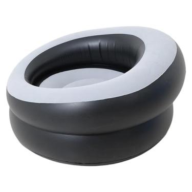 Imagem de YWJLQH Cadeira inflável sofá inflável macio preguiçoso reunindo sofá espreguiçadeira para pátio reuniões de família viagens caminhadas acampamento, Cinza