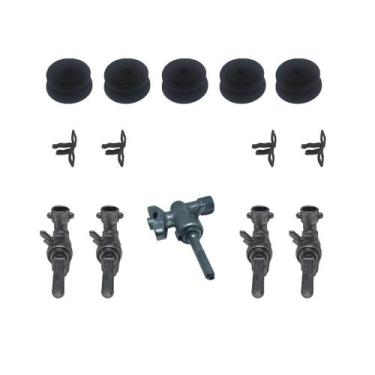 Imagem de Kit Registro Válvula Ramal + Anel Vedação Fogão Cooktop Fischer 5 Boca