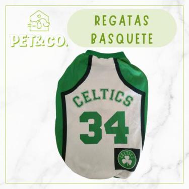 Imagem de Roupa para Cachorro Regata Basquete Lakers Bulls Celtics Tamanho P M G