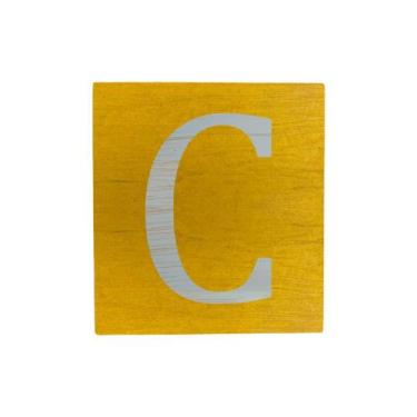 Imagem de Cubo Amarelo Letra Azul Bebê Festa Chá de Bebê Decoração 8x8x8 Cm Mdf 