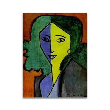 Imagem de RYLJCZ Famosa reprodução de arte de parede - pinturas famosas abstratas de Matisse - impressão em tela - fotos decorativas de sala de estar de escritório (retrato) 40 x 56 cm (15,8 x 22,0 pol) sem