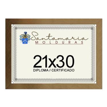 Imagem de Moldura Porta Diploma Certificado A4 21x30 Dourado - Santamaria Moldur