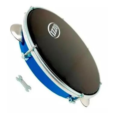 Imagem de Pandeiro izzo 10 pol abs azul com pele preta