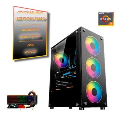 Imagem de Computador Pc Gamer Amd Ryzen 5 5600 Gt 16gb Ssd 480 + Kit - Intel