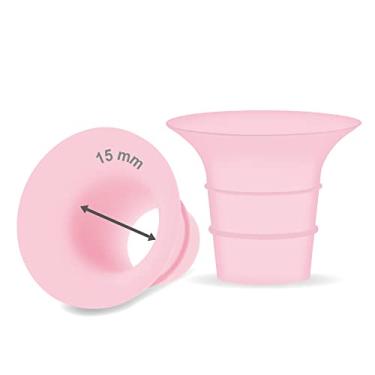 Imagem de Maymom Inserção de flange de 15 mm rosa compatível com Elvie Single/Double Electric, copo Elvie Stride (24 mm), compatível com Medela PersonalFit Flex Shield, não peças de bomba de reposição Elvie originais