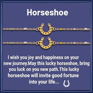 Imagem de AINILOVE Pulseiras de ferradura para mulheres, banhado a ouro 14k, pulseira de elos de ferradura de aço inoxidável para mãe, filha, irmã, amiga, cavalo, presentes para amiga, irmã, presente de boa