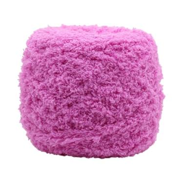 Imagem de UGPLM Fio de veludo de coral para crochê e tricô de fios quentes espetam o quintal grossa para sacos de escarneta de boneca, Rosa
