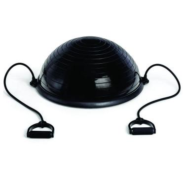 Imagem de Meia Bola Bosu Ball Suça Com Bomba Alças Pilates Yoga Step Preto