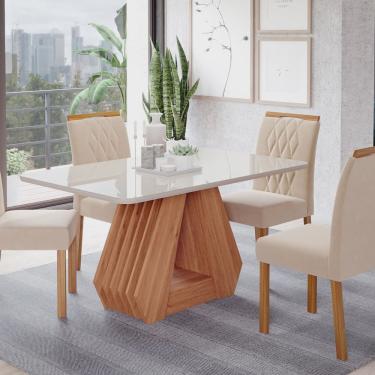 Imagem de Sala de Jantar Agata 130 Cm com 4 Cadeiras Juliana Wood