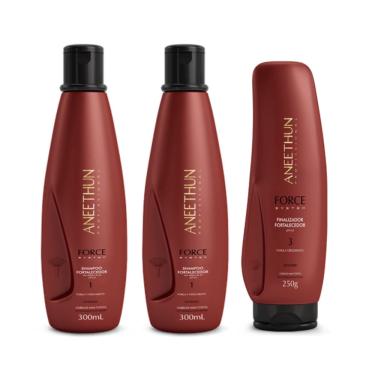 Imagem de Kit Aneethun Force System 2 Shampoos 300ml + Finalizador 250g