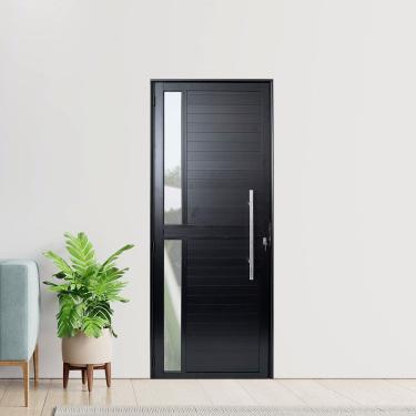Imagem de Porta de Aluminio Seteira 210x90cm Linha Premium Lux-esquadrias Preto
