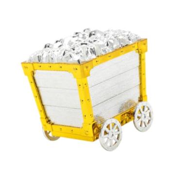 Imagem de Generic Ornamento de carrinho de minas adereços de fotos, decoração de decoração de casa, material de festa, brinquedo de carrinho de minas para a festa da, Ouro Prata