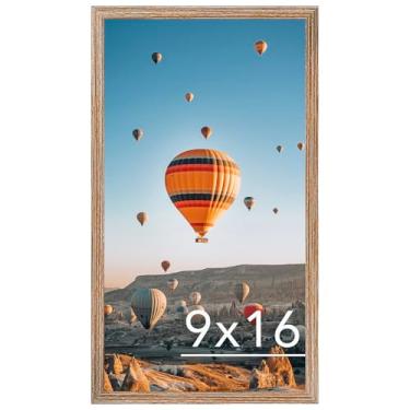 Imagem de JCJMY Moldura para fotos 22 x 40,6 cm, marrom rústico para pendurar na parede, horizontal ou verticalmente, porta-retrato de galeria de 23 x 40,6 cm com acrílico resistente a estilhaçamento, marrom